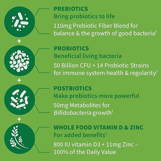 Garden of Life Dr Formulated Probiotics Immune Support &amp Organics Multivitamin for Men - Men's Once Daily Whole Food Vitamin Supplement Tablets Vegan 30 Count