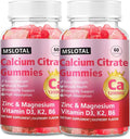 Calcium Citrate Gummies Calcium 1200mg with Vitamin D3 B6 B12 Magnesium Zinc Calcium Supplements for Women and Men Support Bone &amp Muscle Health 120 Chews Raspberry Flavor