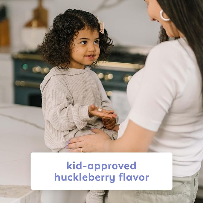 Wink Well Prebiotics and Probiotics Immune System Booster Dietary Supplement for Digestive Health Bloating Relief and Support- for Kids and Adults (Huckleberry Flavor 30 Melts)