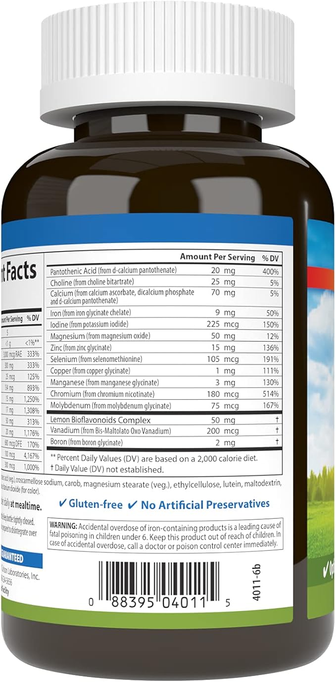 Carlson - Super 1 Daily Vegetarian Multiple Formula Multivitamin Optimal Wellness 120 Tablets