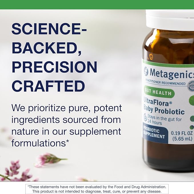 Metagenics UltraFlora Baby Probiotic - Baby Probiotic Drop - for Babies &amp Young Children - Kids Probiotics - with Bifidobacterium Animalis SSP. Lactis &amp Lactobacillus Rhamnosus GG - 0.19 fl oz