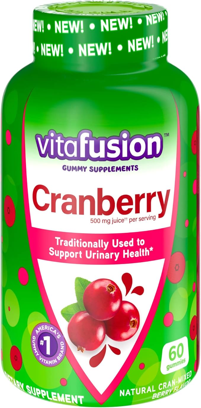 Vitafusion Omega-3 Heart Health Gummy Vitamins with Cranberry Gummies for Women 120 Count Omega 3 EPA/DHA Berry Lemonade and 60 Count 500mg Cranberry Juice Concentrate per Serving