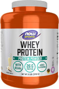 NOW Sports Nutrition Whey Protein 26 g With BCAAs Creamy Vanilla Powder 6-Pound