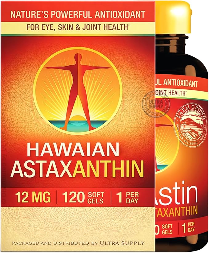 Bio.Astin Hawaiian_Astaxanthin 12mg - 120 Count Natural Antioxidant from Microalgae Softgels