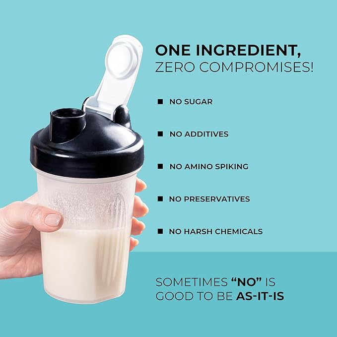 AS-IT-IS Nutrition Whey Protein Isolate 90% - 500 Gms/17.6 Oz | Protein 27g &amp Bcaa 5.9g Per Serving Unflavoured Cross-flow Microfiltered Natural Zero Fat Zero Sugar