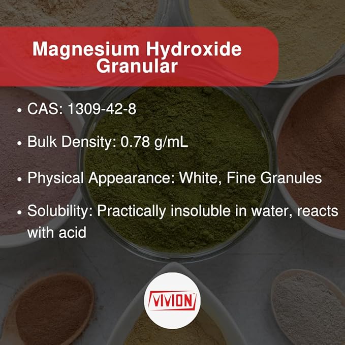 Magnesium Hydroxide USP Granular - Bulk 1 kg (2.2 lb) - Pharmaceutical Grade Excipient