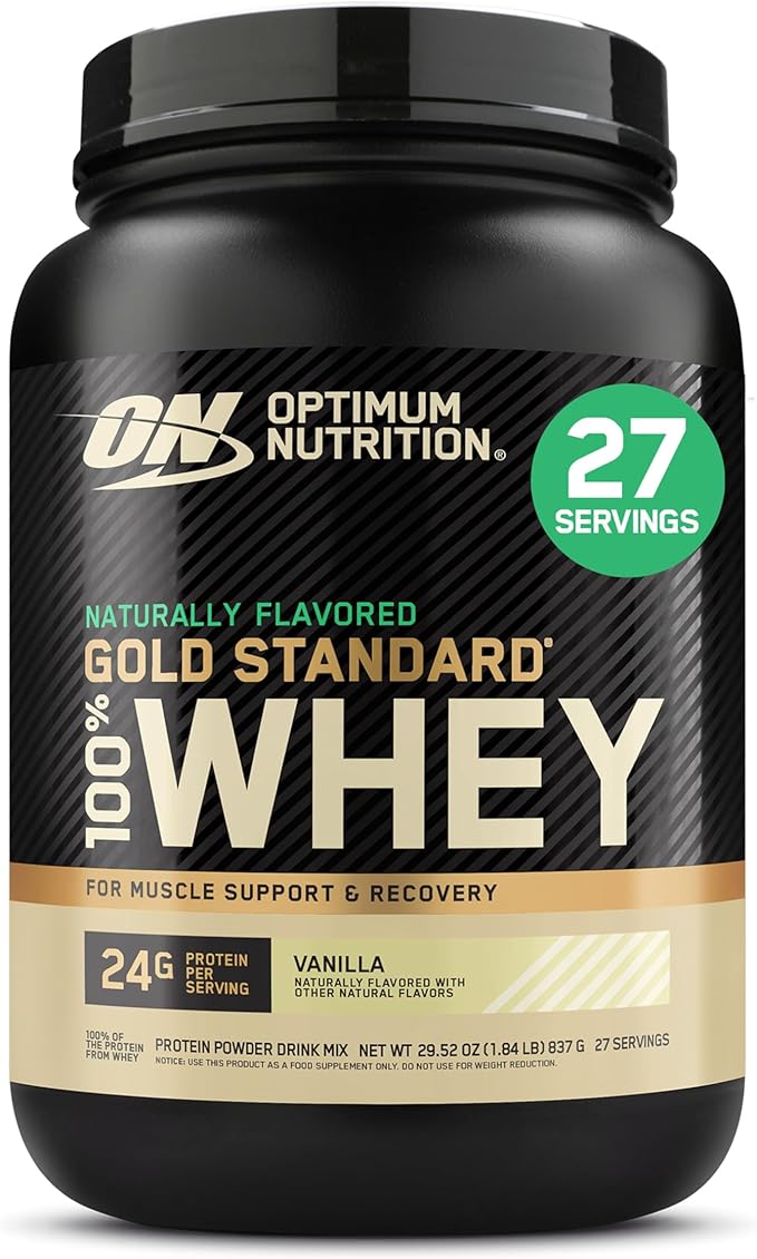 Optimum Nutrition Gold Standard 100% Whey Naturally Flavored Protein Powder Vanilla 1.9 Pound (Packaging May Vary)