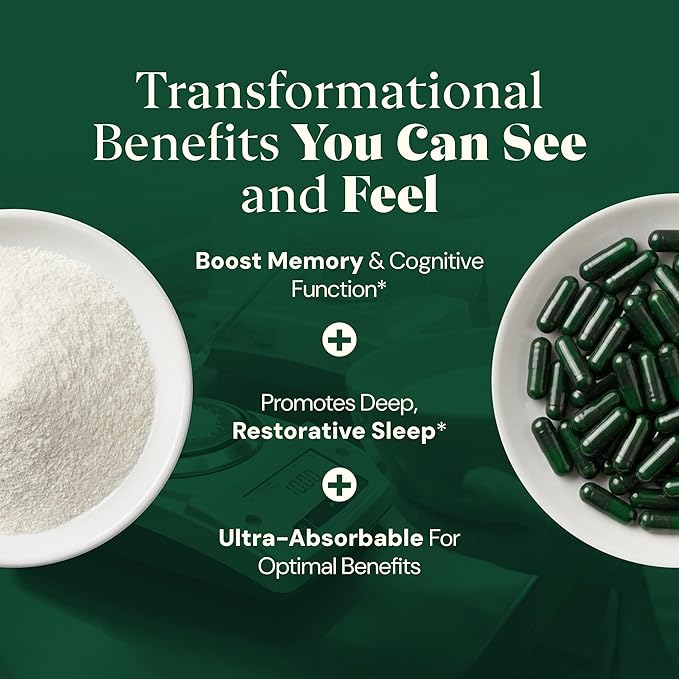MAGPLUS+ Magnesium L-Threonate w Apigenin &amp L Theanine | 7-Ingredient Sleep Blend | Brain Memory &amp Sleep Support | Liposomal Magnesium Threonate Supplement (60 Capsules)