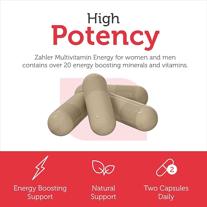 Zahler - Daily Multivitamin for Women &amp Men with Energy Vitamins Minerals &amp Iron (60 Count) Kosher Men &amp Womens Multivitamins for Healthy Energy - Multi Vitamins for Adults - Made in USA