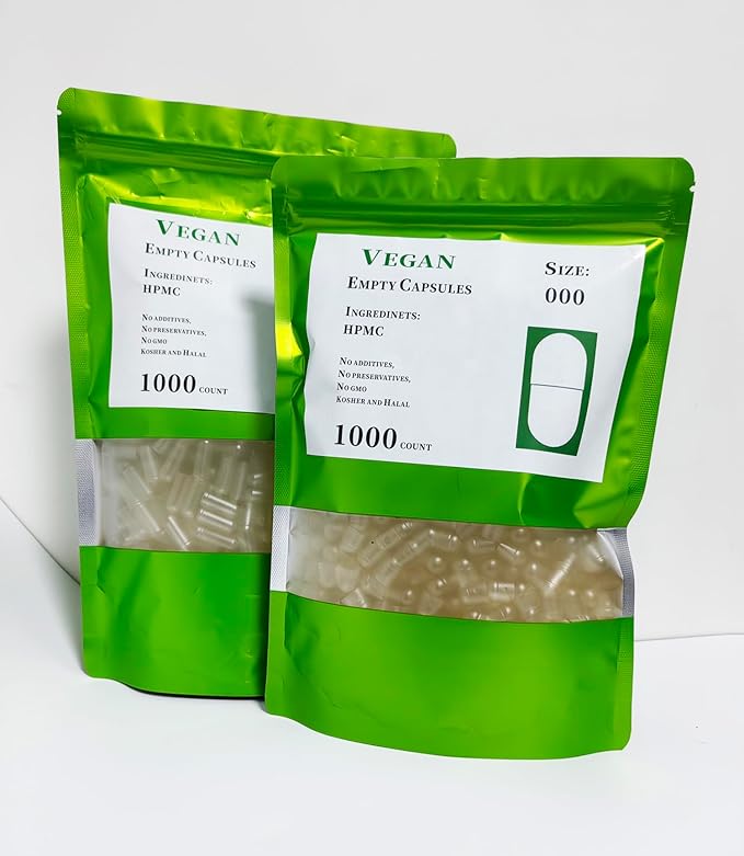 1000 Vegetarian Separated Clear Empty Vegetarian Capsules ooo