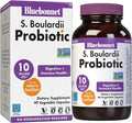 BlueBonnet Nutrition S. Boulardii Probiotic 10 Billion CFU^ w/Prebiotic Sunfiber – Shelf Stable - for Women &amp Men Digestion Gut Mood* - Non-GMO Vegan Free of Gluten Dairy &amp Soy - 30 Servi