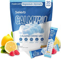 Selerb CalmTrio Magnesium Glycinate Powder Cortisol Drink Mix - No Sugar with L-Theanine Ksm-66® Ashwagandha Lemon Balm Vitamin D3 B6 Supplements for Relax Focus &amp Calm Raspberry Lemon 20 C