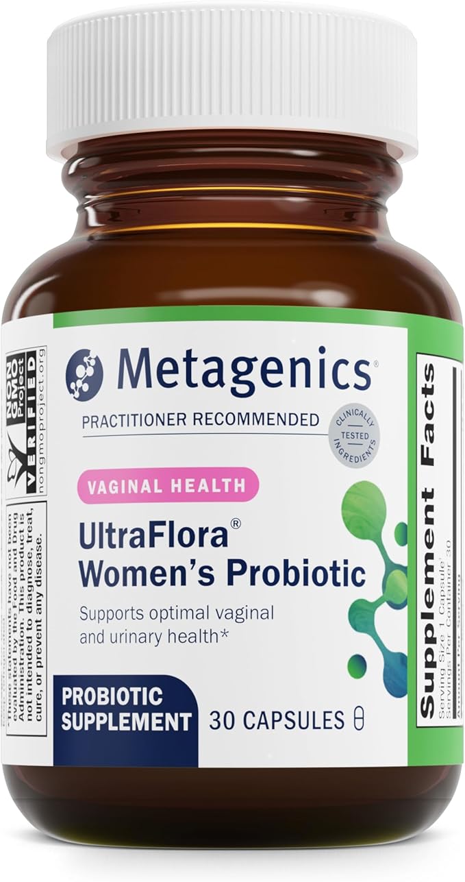 Metagenics UltraFlora Women’s Probiotic – Shelf-Stable Supplement for Vaginal Health Yeast Balance &amp Urinary Comfort – with Lactobacillus GR-1 &amp RC-14 – Non-GMO – 30 Capsules*