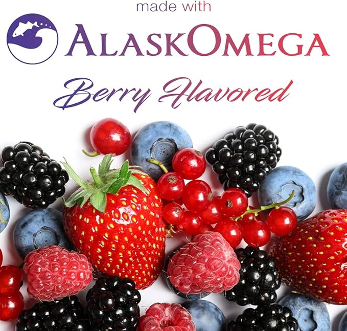 SmarterVitamins Omega 3 Fish Oil Strawberry Flavor Burpless Tasteless 2000mg DHA EPA Triple Strength Made with AlaskOmega®