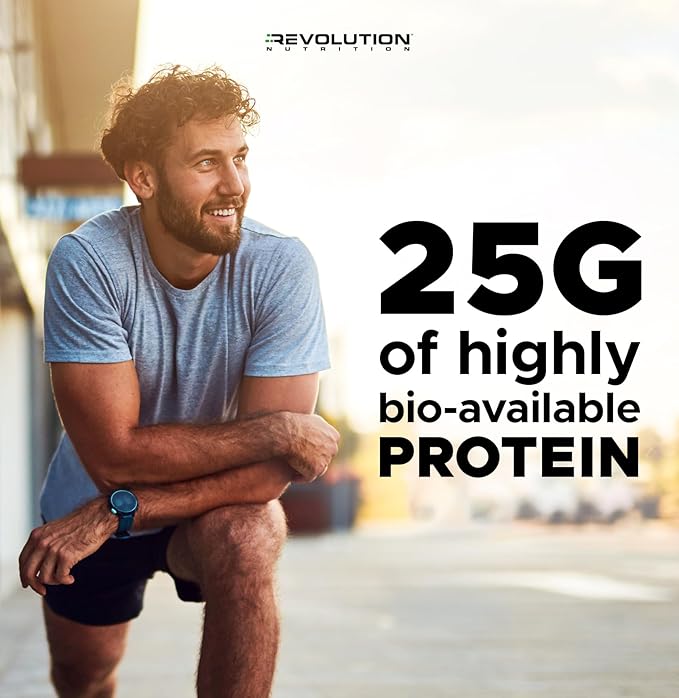 Revolution Nutrition High Whey Protein Powder 2LB Whey Isolate Gluten Free Lean Muscle Mass for Men &amp Women 25g of Protein Per Scoop 908 g 24 Servings (Chocolate Cake 2 Pound)