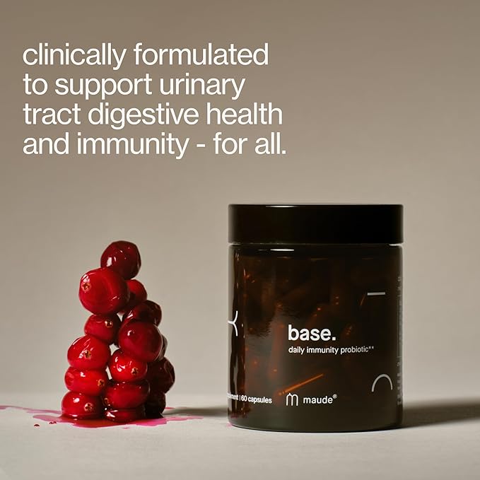 MAUDE Base - Daily Probiotics for Digestive Health &amp Immune Support - Promote Urinary Tract Health &amp Nurture Your Gut Microbiome - with Zinc Vitamin C &amp PaCran Cranberry Extract (60 Capsu