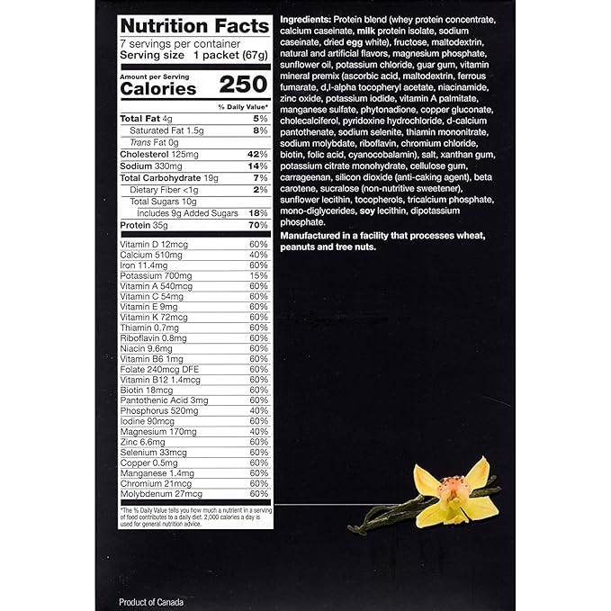 PROTIFIT - Vanilla Meal Replacement Shake 2 Pack  Very High Protein (35g) Protein Powder Vitamin Drink Gluten Free Low Calorie Low Carb Keto Friendly Bariatric Food Ideal Protein Compatible
