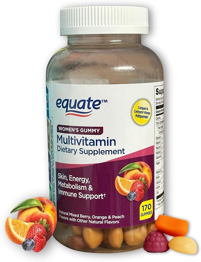 Multivitamin Gummies Mixed Berry Orange &amp Peach Flavors for Women- for Skin 170 Count (Pack of 1)