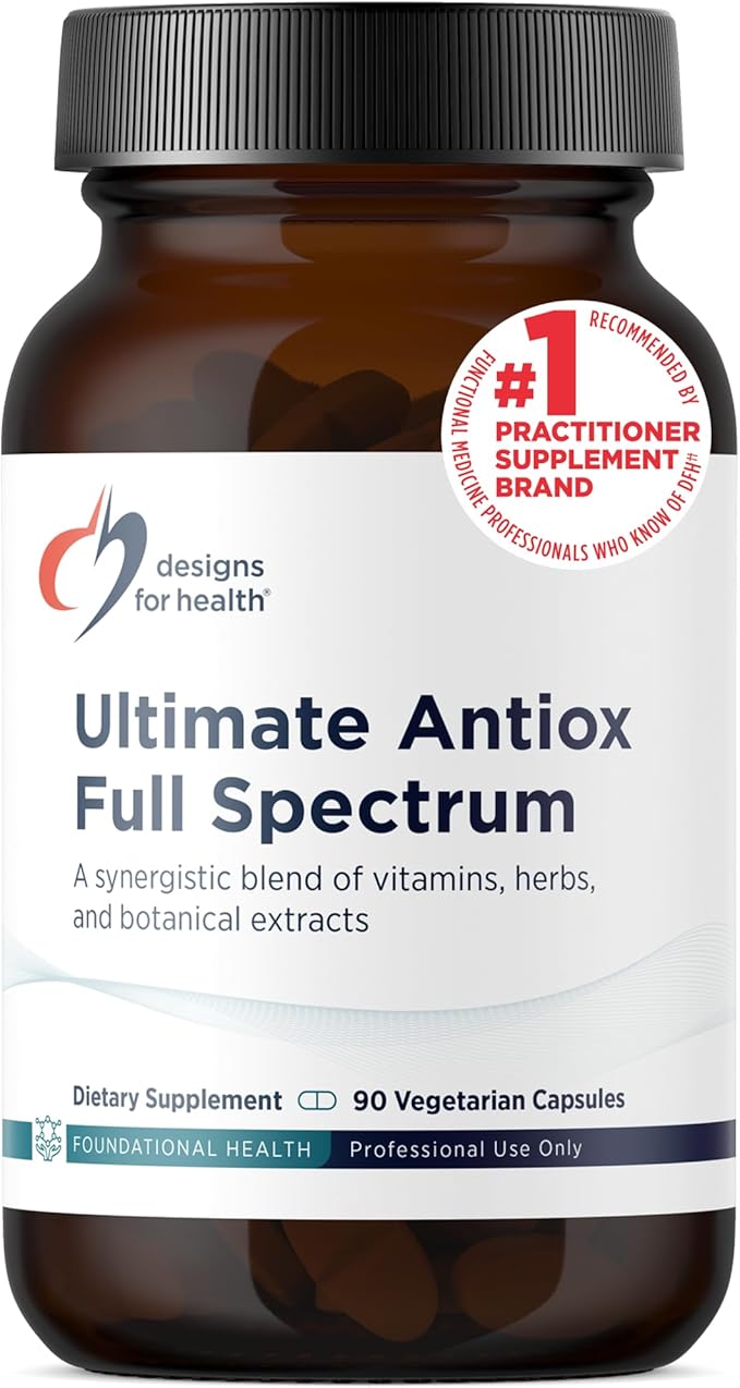 Designs for Health Ultimate Antiox Full Spectrum - Antioxidant Supplement with Resveratrol Acerola Lutein Curcumin C3 Quercetin + More (90 Capsules)