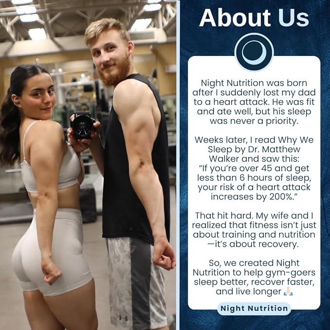 Night Time Protein Powder Vanilla Flavored Zero Sugar Low Calorie Artificial Free Promotes Sleep Quality &amp Muscle Recovery