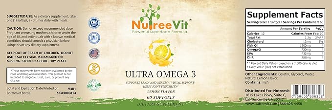 NutreeVit Ultra Omega 3-Lemon Flavor
