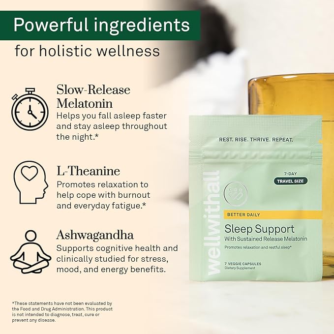 Women’s Multivitamin Daily Supplement with Essential Vitamins Minerals &amp Iron (60 Tablets) &amp Sleep Support with Sustained-Release Melatonin (7 Capsules Travel Pack)