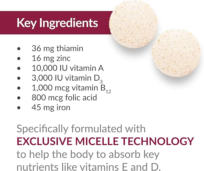 Bariatric Advantage Chewable Advanced Multi EA - High Potency Daily Multivitamin with Iron for Bariatric Surgery Patients - Strawberry Flavor - 60 Count