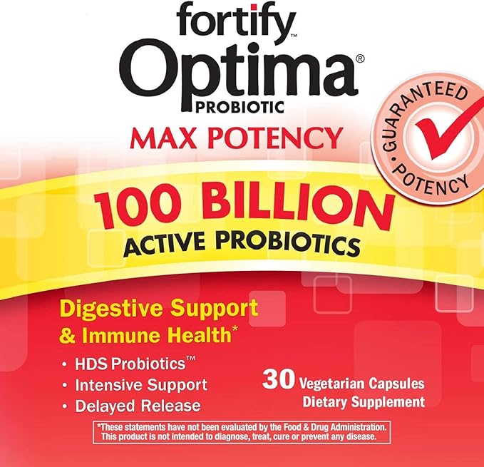 Nature's Way Natures Way Fortify Optima Daily Probiotic 100 Billion 15 Strains Prebiotic 30 Capsules 30 Count