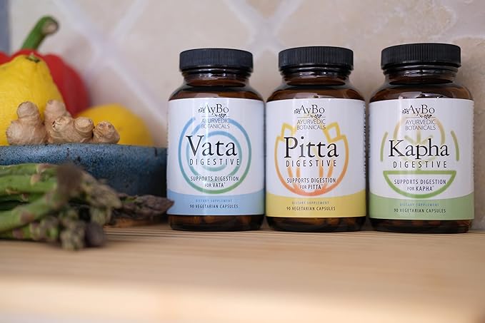 AyBo - Vata Digestive Supports Digestion for Vata Dosha Organic Herbal Supplement 90 Vegetarian Capsules