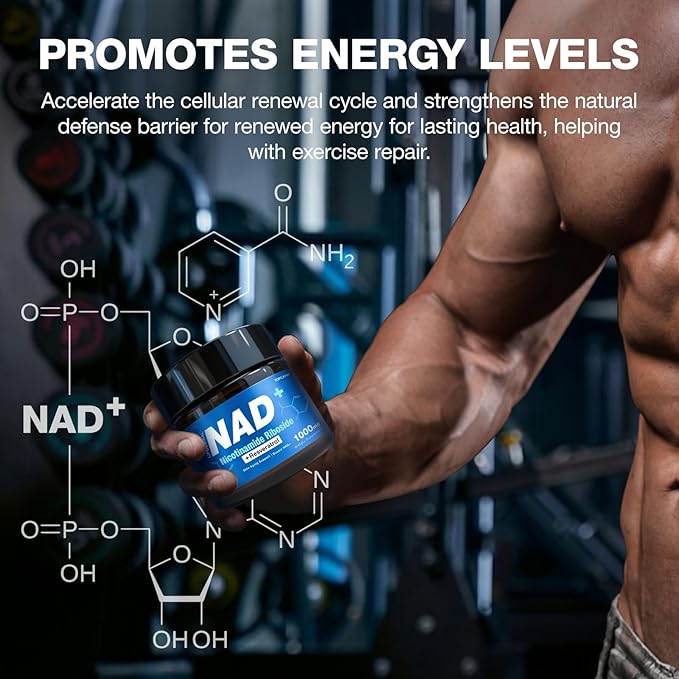 NAD Supplement - NAD Nicotinamide Riboside Resveratrol Liposomal NAD+ Supplement 1000mg for for Women &amp Men - Healthy Aging Brain and Cellular Energy Non-GMO Gluten-Free 160 Capsules