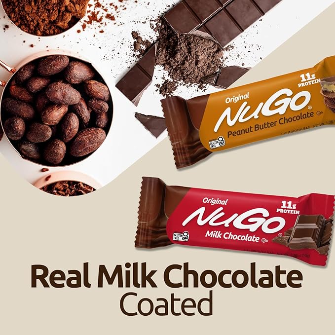 NuGo Protein Bar Chocolate Banana 13g Protein Gluten Free 15 Count