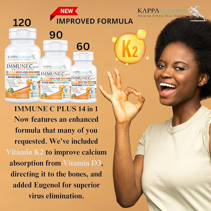 Quercetin 1000mg Vitamin C 1000mg Zinc 50mg Vitamin D3 5000iu Selenium Copper Acerola Ginger Rutin Bitter Orange Rose Hips Echinacea Immune C Plus 14 in 1 Immune C Plus (90 Count)