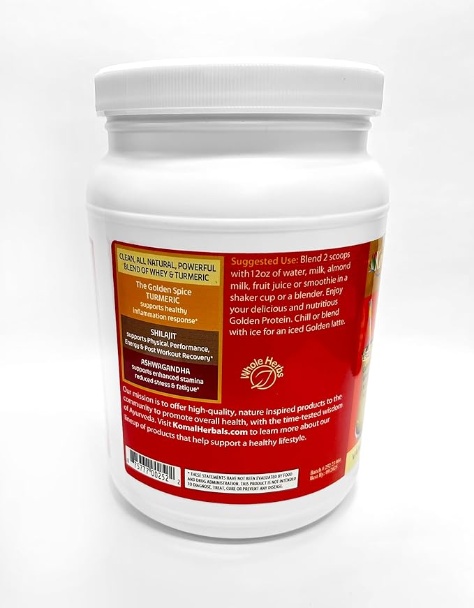 Golden-T Whey Protein Vanilla - 1.76 lbs (800g) Post Work Out Grass Fed Whey Turmeric Ashwagandha &amp Shilajit
