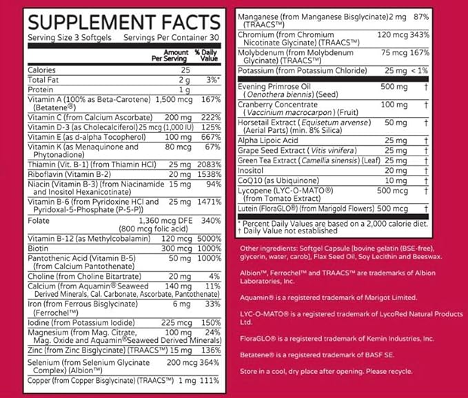 ONE Woman Bio-Optimized Multi-Nutrient by Thrivetality | Women's Multivitamin | #1 Physician Formulated | Science Based | Clinically Proven | Max Tolerability &amp Absorption | Super Antioxidants