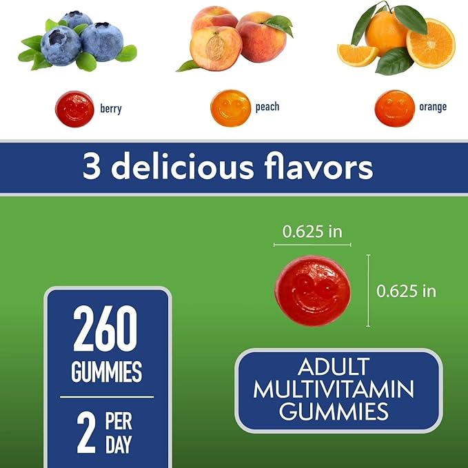 HomeRoots Member_Mark Children's Multivitamin Gummies | Assorted Fruit Flavors 300 ct. | Children’s Daily Multivitamin Supplement | Natural Fruit Flavors | by R&ampC Store