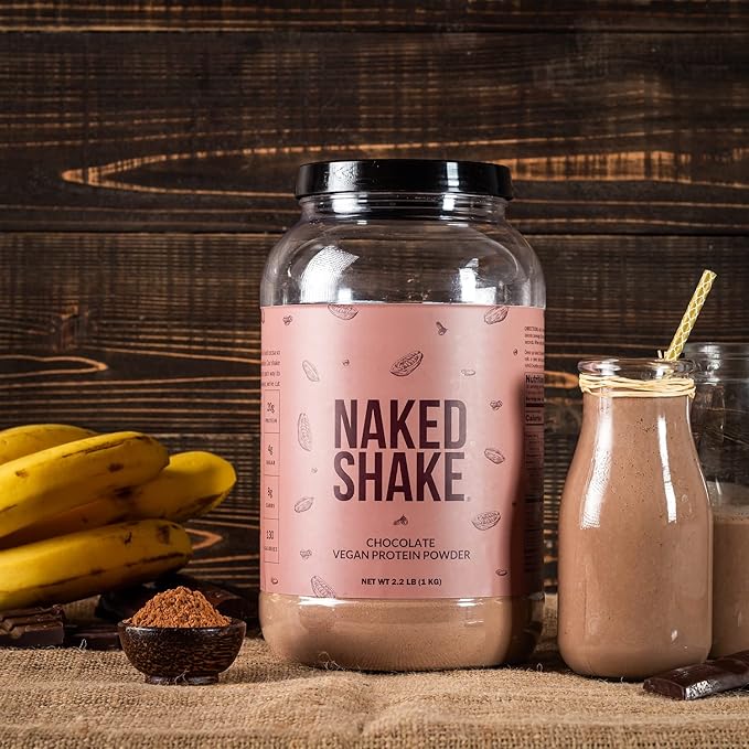 NAKED Shake - Chocolate Protein Powder - Plant Based Protein Shake with Mct Oil NSF Certified Gluten-Free Soy-Free No Gmos Or Artificial Sweeteners - 30 Servings