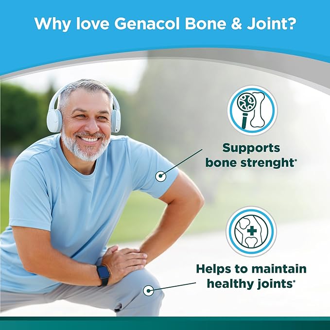 Genacol Bone &amp Joint – Calcium Vitamin D3 Boron &amp Ultra-Hydrolyzed Collagen Health Supplement Supports Bone Strength 90 Capsules (30-Day Supply)