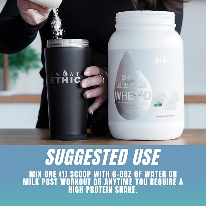 Sweat Ethic Whey'd Protein Powder 25 G Whey Protein Blend with Concentrate (30 Ounce Ice Cream Cookie Sandwich)