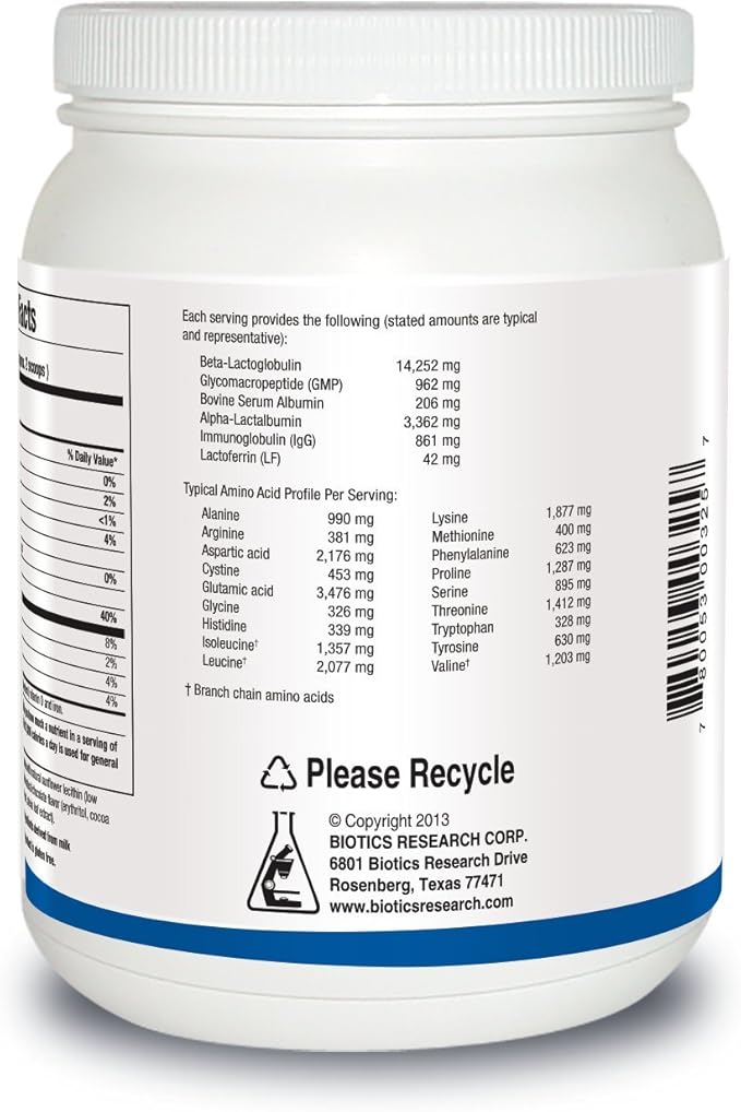 Biotics Research Corporation Whey Protein Isolate 20 Grams - Undenatured Non-GMO Delicious Chocolate Flavor Protein Powder - Support Muscle Growth