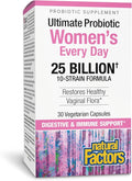 Natural Factors Ultimate PROBIOTIC Women's Every Day 25 Billion 30 Vegetarian Capsules
