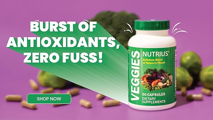 Nutrius Veggies Delicious Blend of Nature's Finest - 90 Capsules Dietary Supplements