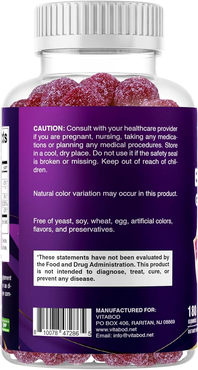 Biotin Gummies 10000 mcg – 180 Vegan Gummies Hair Skin &amp Nails Support for Women Men &amp Kids – Non-GMO Gluten-Free Delicious Flavor
