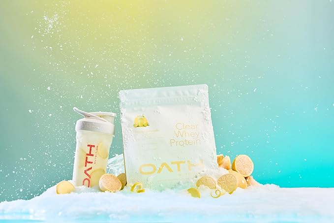 OATH NUTRITION BlenderBottle Sport Insulated Shaker Bottle Clear Whey Isolate Protein Powder Frosty Lemonade Clear Whey Isolate Protein Powder