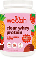 Wellah Clear Whey Protein Isolate Powder (Strawberry Piña Colada) 30 Servings - 20g of Protein 100 Calories Sweetened with Stevia