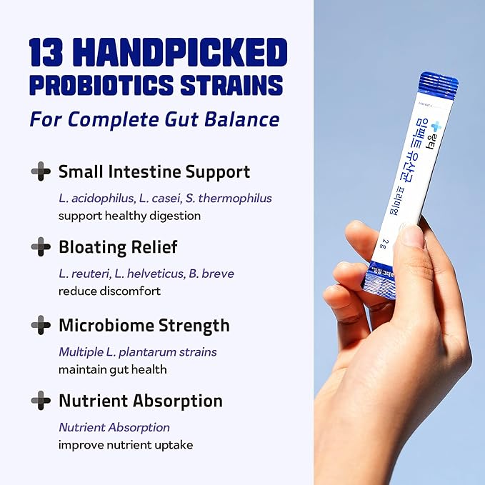 Doctor Developed Premium Impact Probiotics | 13 Probiotic Strains | 1 Billion CFU | For All Ages and Genders | Essential Vitamins | Digestive &amp Gut Health | Blueberry Yogurt Flavor | 30 Count