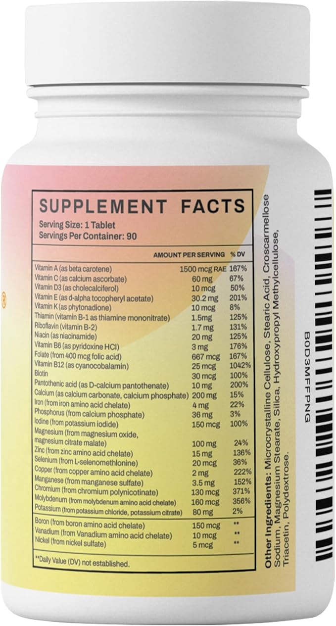 MULTIRIGHT | LOW ACID MULTIVITAMIN for Sensitive Stomachs Bladders | 14 Vitamins &amp 14 Minerals | Bladder-Friendly pH Balanced | Easy on Digestion-Less Acidic | Buffered Vitamin C | 180 Tab (2)