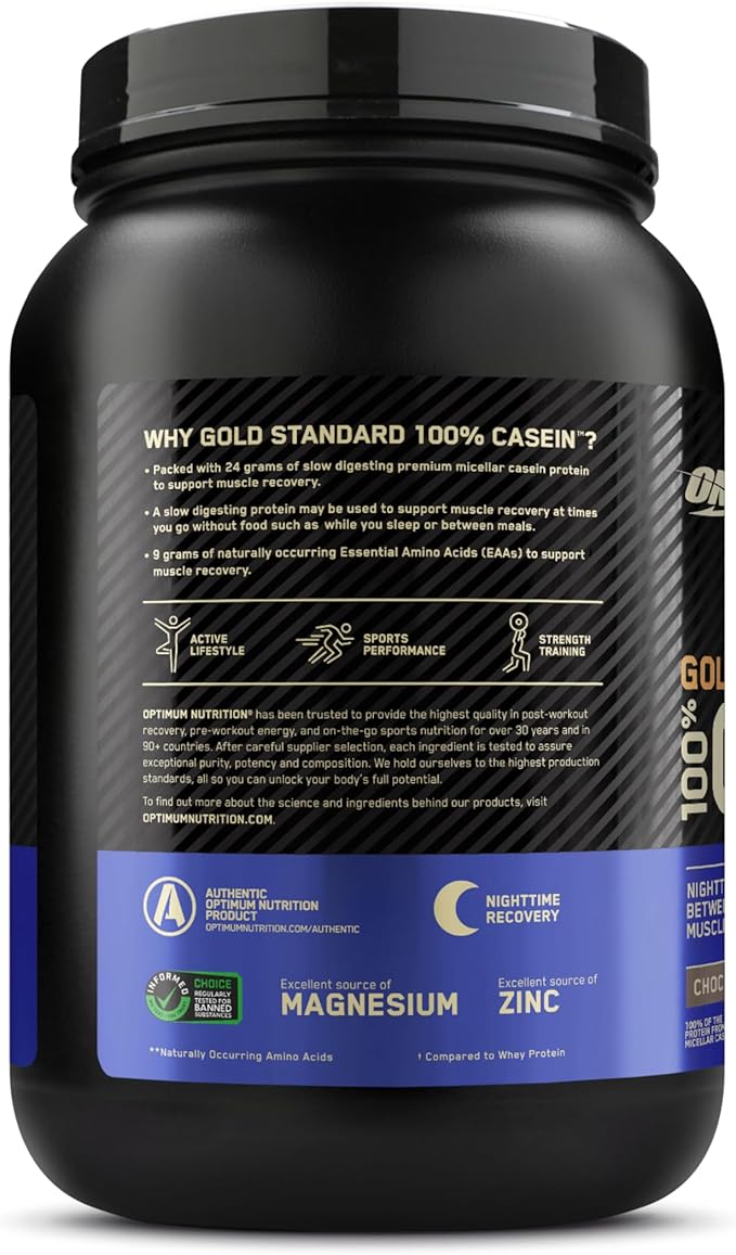 Optimum Nutrition Gold Standard 100% Micellar Casein Protein Powder Slow Digesting Helps Keep You Full Overnight Muscle Recovery Creamy Vanilla 1.81 Pound (Packaging May Vary)