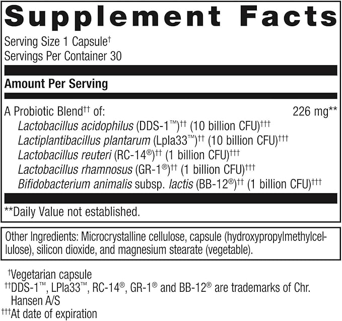 Metagenics UltraFlora Complete Women's Probiotic - Shelf-Stable 5-in-1 Multi-Benefit Formula for Digestive Immune Vaginal Urogenital &amp Microbiome Health* - 30 Capsules