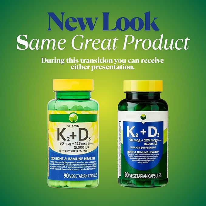 KP+ Vitamin K2 + D3 | Bone &amp Immune Health | Gluten Free | 90 Vegetarian Capsules | Pack of 1