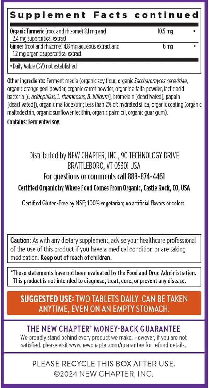 New Chapter Men's Multivitamin Advanced Formula for Stress Brain Immune Heart &amp Energy Support Higher Levels of Whole-Food Fermented Essential Nutrients for Men + Selenium + B Vitamins 120 ct
